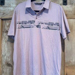 Travis Mathew Lavender Polo with Geometric Design